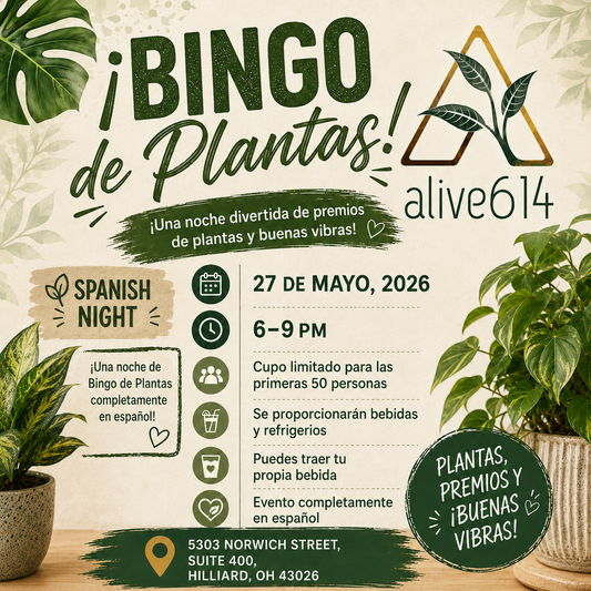 27 De Mayo, 2026 - Bingo de Plantas - Entrada - Noche Española Alive 614: Events & Meetings Venue