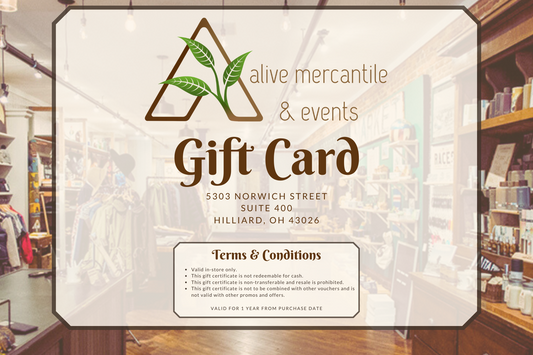 Gift Card to Alive Mercantile & Events